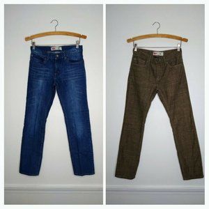 (2) Levi's 511 Slim Women's Size 16 Regular 28X28 Blue & Brown Jeans